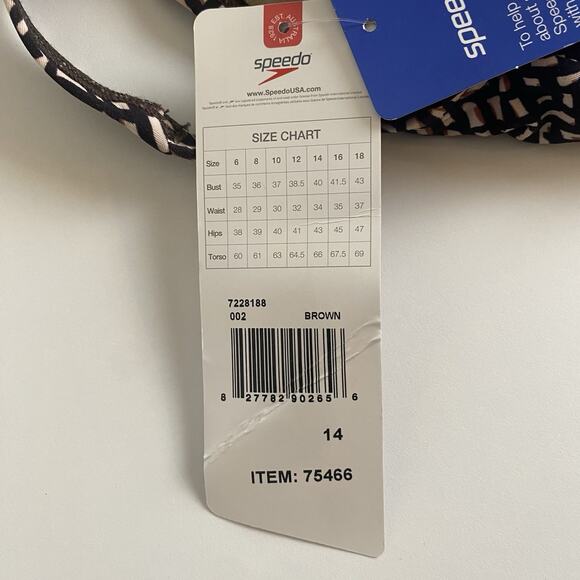 SPEEDO‎ Ultraback One-Piece Swimsuit Women's Size 14 in Speedo Brown 75466 - Picture 5 of 13